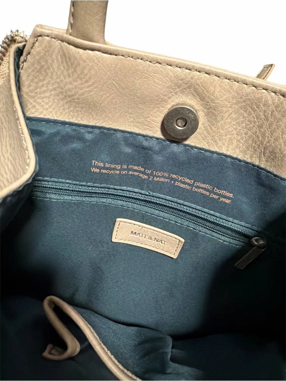 Matt & Nat Taupe Beige Top-Handle Backpack